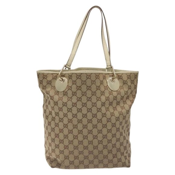 GUCCI GG Canvas Tote Bag Beige Gold 120836 Auth BA3640 - Picture 2 of 16